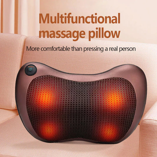 ZenSoothe 8-Speed Shiatsu Massage Pillow: Head-To-Back Electric Relaxation for Shoulders and More! 